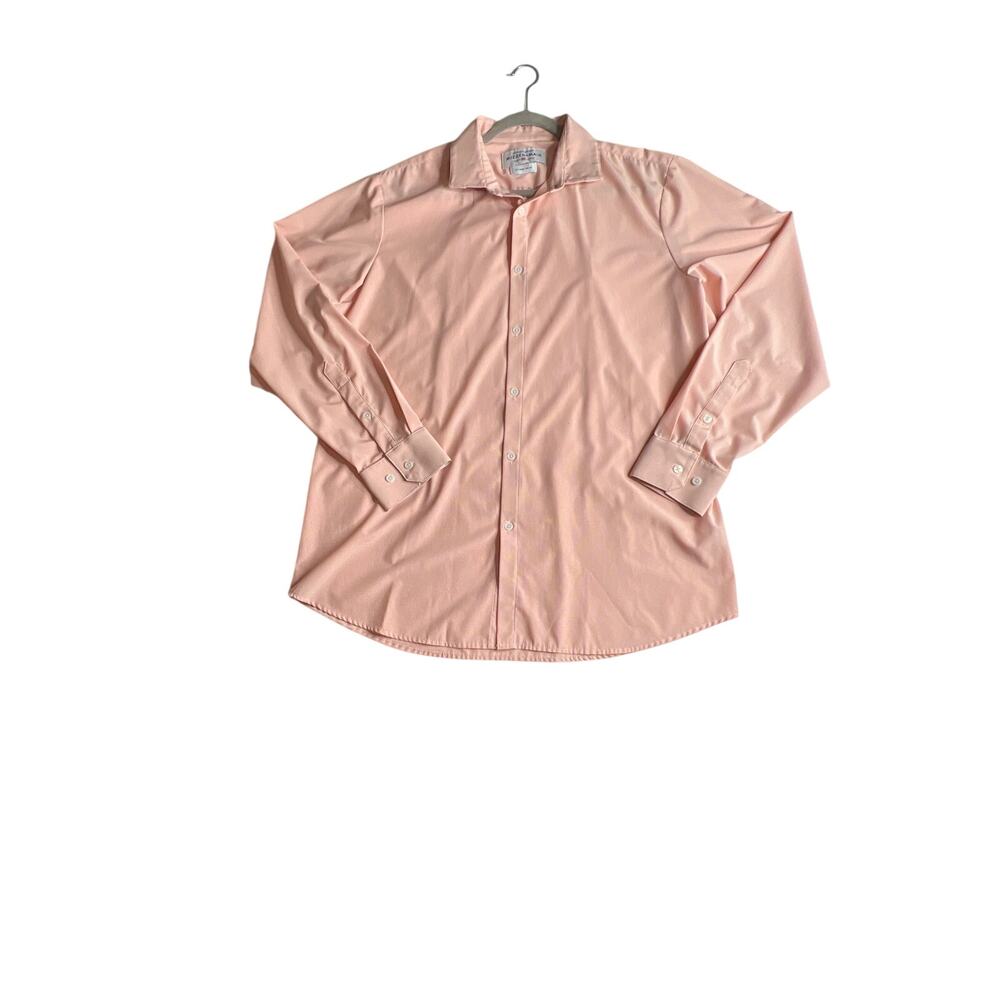 Mizzen + Main size XXL shirt mini check orange/white plaid button up dressy